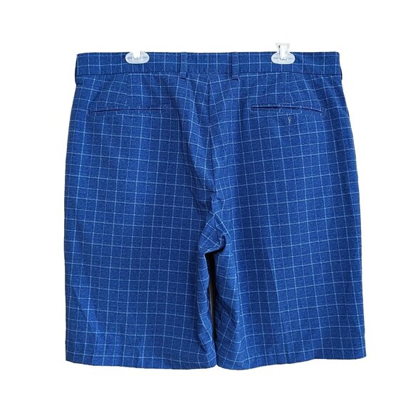 Walter Hagen Mens Plaid Golf Shorts Blue Lightweight Polyester Size 36 - Picture 2 of 3